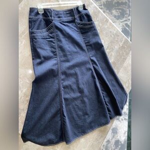 NYCC  A-Line Skirt  Pockets Contrast Stitching Fluted Flare